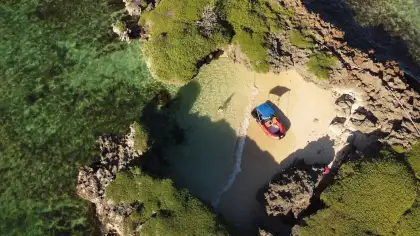 A top view look into the Secret Beach Tour offered by Balesin Island
