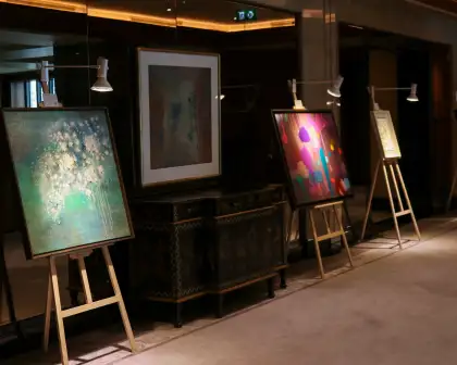 Some of the works featured at the "New Beginnings: The Spirit of Songkran" exhibition