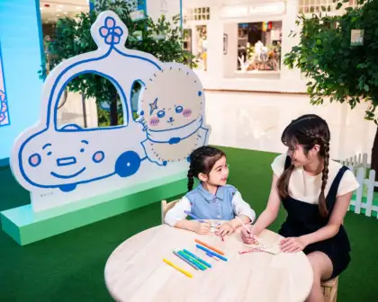 A young girl and young woman at the CHIIKAWA Wishing Garden