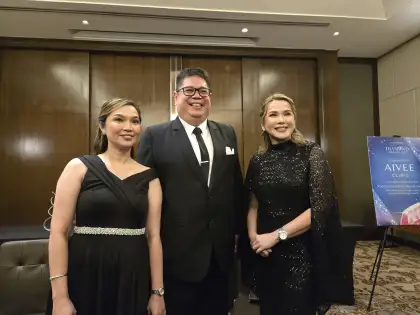 Michelle de Jesus (left), Louie Roxas (center), and Christine Legazpi (right) are three executives from Galderma Aesthetics.