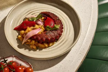 The Polpo e Fagioli, an Italian dish with octopus.