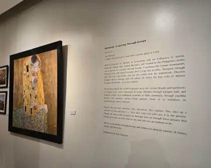 A photo of Gustav Klimt's "The Kiss" presented by the Austrian Embassy to the Philippines