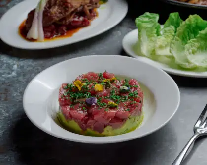 Spanish Bluefin Tuna tartare has a dynamic interplay of textures.