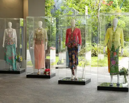 Four of the eight kebayas on display at the Sensoryscape Cable Car Station