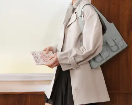 The Fika Bag has 3 colorways: Black, Powder Blue, and Cream