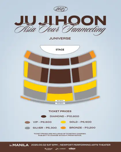 The seat plan for Ju Ji Hoon's fan meeting this Aug. 2, 2025.