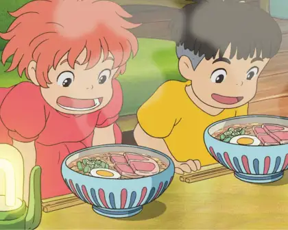 Ponyo and Sōsuke from Studio Ghibli's "Ponyo"