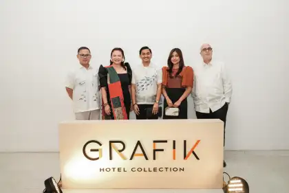 [L-R] CHI Corporate Executive for Business & Project Development Kirk Llamas, Chroma Hospitality VP for Operations Ria Sarrosa, QM AZ Holdings Owners of Grafik Moalboal Jum & Lyka Quirante, CHI Country Manager James Montenegro