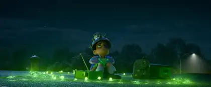 Elio looking up to the sky, sadly.