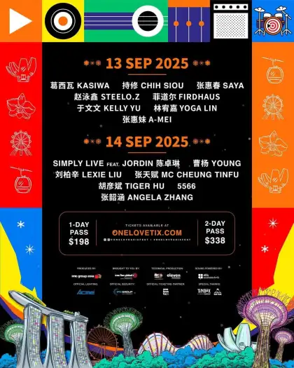 The lineup of artists for the upcoming One Love Asia Festival 2025 this September 2025