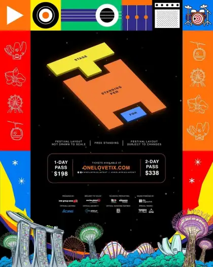 The floor plan of the One Love Asia Festival 2025