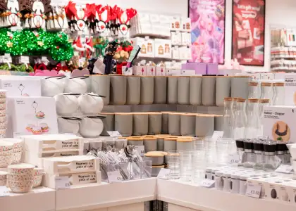 A closeup of some products being sold at Flying Tiger Copenhagen