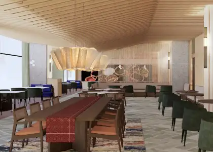 An artist's mockup of the Midtown Brasserie at the Hyatt Regency Kuala Lumpur at KL Midtown