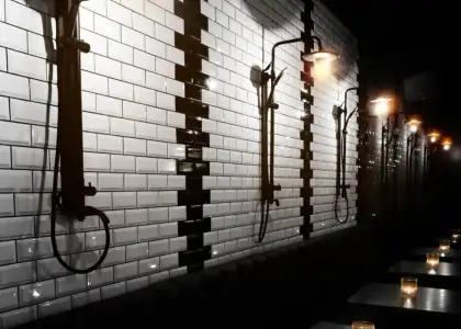 Vintage bathroom tiles at Somewhere Quiet