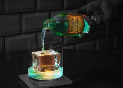 The Lesterine is a play on one of the co-owner's name, and the American brand of mouthwash