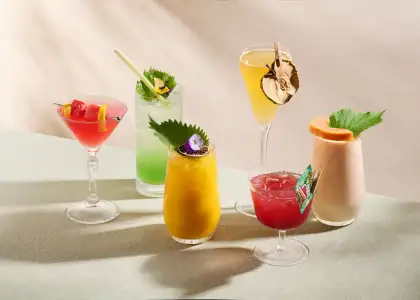 Summer cocktails being served at the Lobby Bar