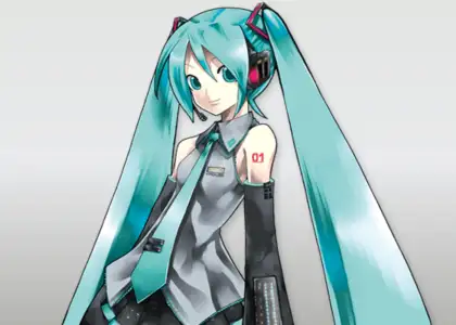 Official character design of Hatsune Miku, released in 2007