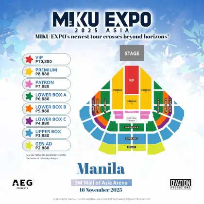 Official seat plan and ticket prices to Miku Expo 2025