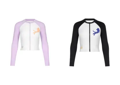 Two cropped sun protection tops from arena