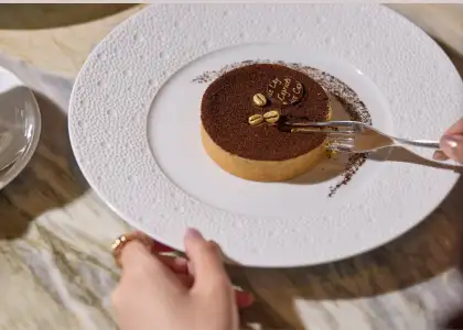 A creamy coffee tart with hints of sweetness and bitterness