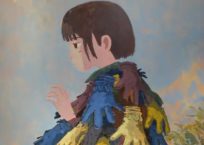 A person looking to the left with a shirt full of gloves