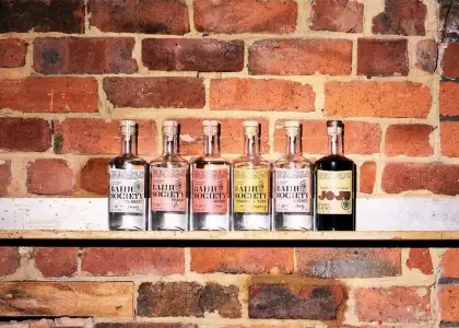 Lineup of Baijiu Society's six unique blends for curated drinking