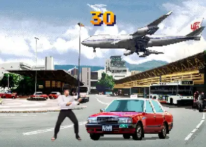 A retro video game digital art