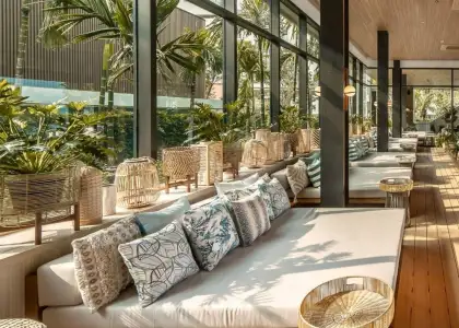 LAY Beach Club beach lounge chair lineup