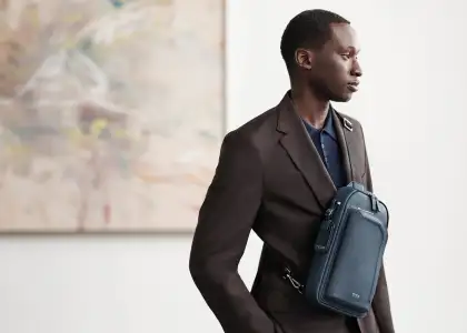 A man modeling a bag