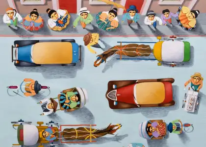 Oil on canvas, 30 x 30, scenes of Old Manila