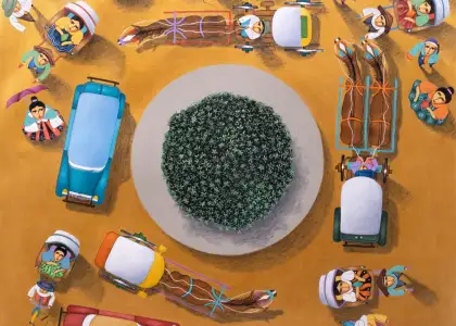 Oil on canvas, 36 x 36, scenes of Old Manila