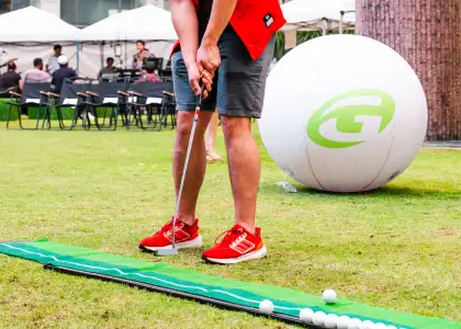 someone playing golf