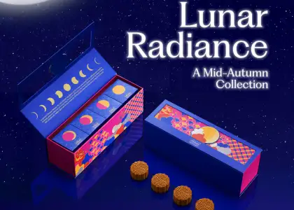 Four mooncakes lined up