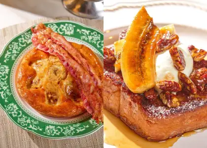 Banana Skillet Pancake and Caramelised Banana French Toast.