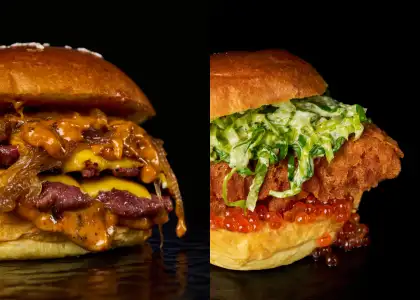 two images of different brugers