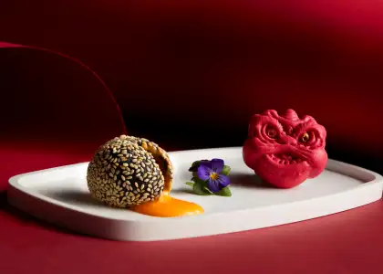 Two pastries on a plate