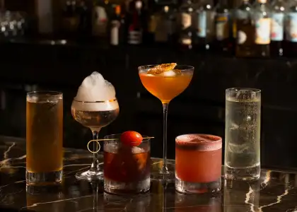 Cocktail drinks lined up