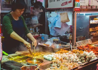 Street food shop offers a selection of local flavors