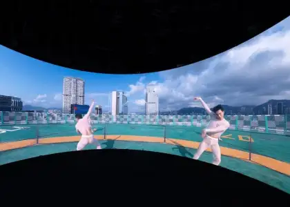 Dancers on one of Hong Kong's rooftops