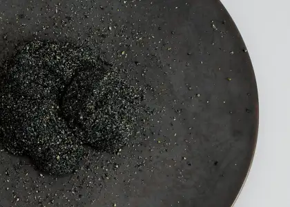 Black sesame-flavored Japanese confection