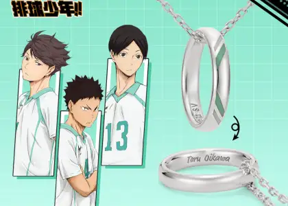 A poster with anime characters and a ring design