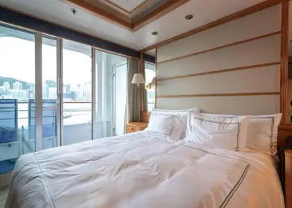 StarCruises’ “Star Voyager” room with balcony view