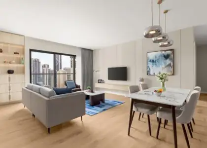 Interior of the three-bedroom apartment