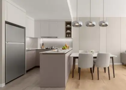 Interior of the three-bedroom apartment