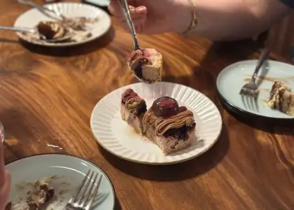 Mont Blanc Chestnut & Blackcurrant Cheesecake at Nocino Hollywood Road