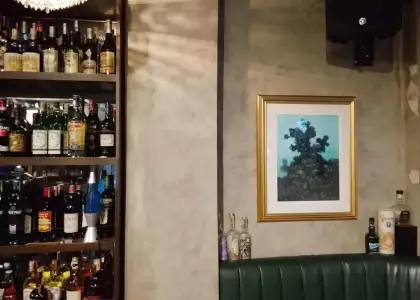 Interiors of The Spirits Library with a painting by Sanso