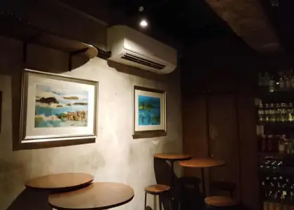 Interiors of The Spirits Library with paintings by Sanso