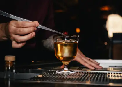 A cocktail being made