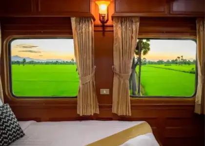 The Blue Jasmine is a restored 1956 Japanese sleeper train