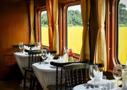 The Blue Jasmine is a restored 1956 Japanese sleeper train